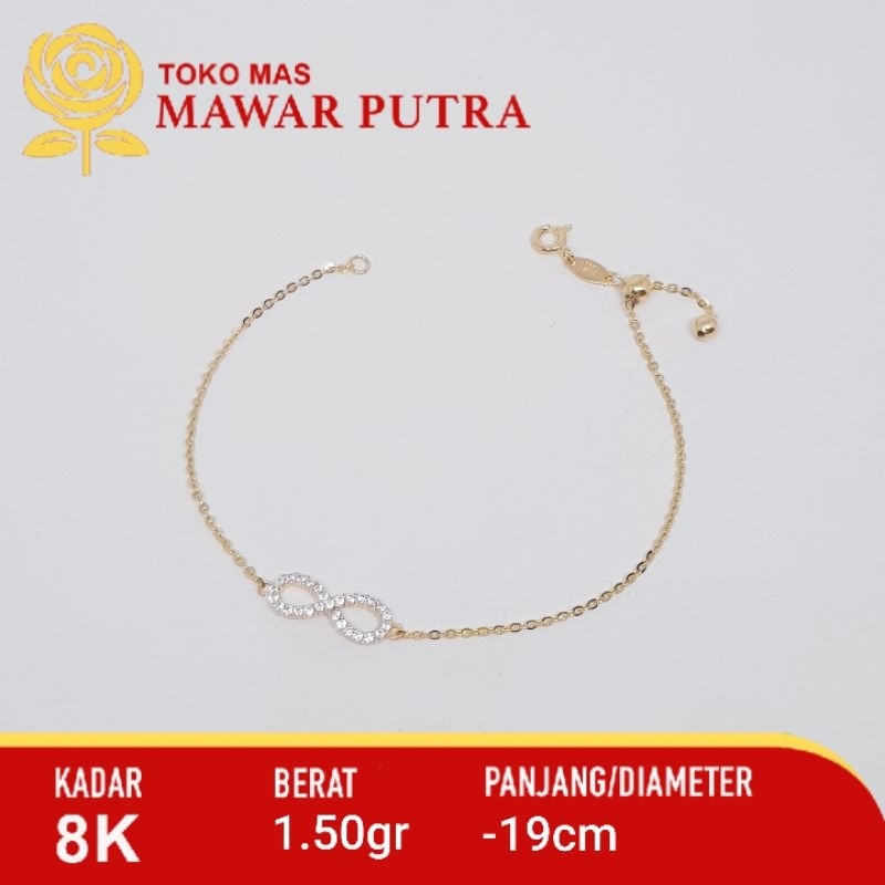 Gelang rantai serut Milliemolly UBS gold 8K