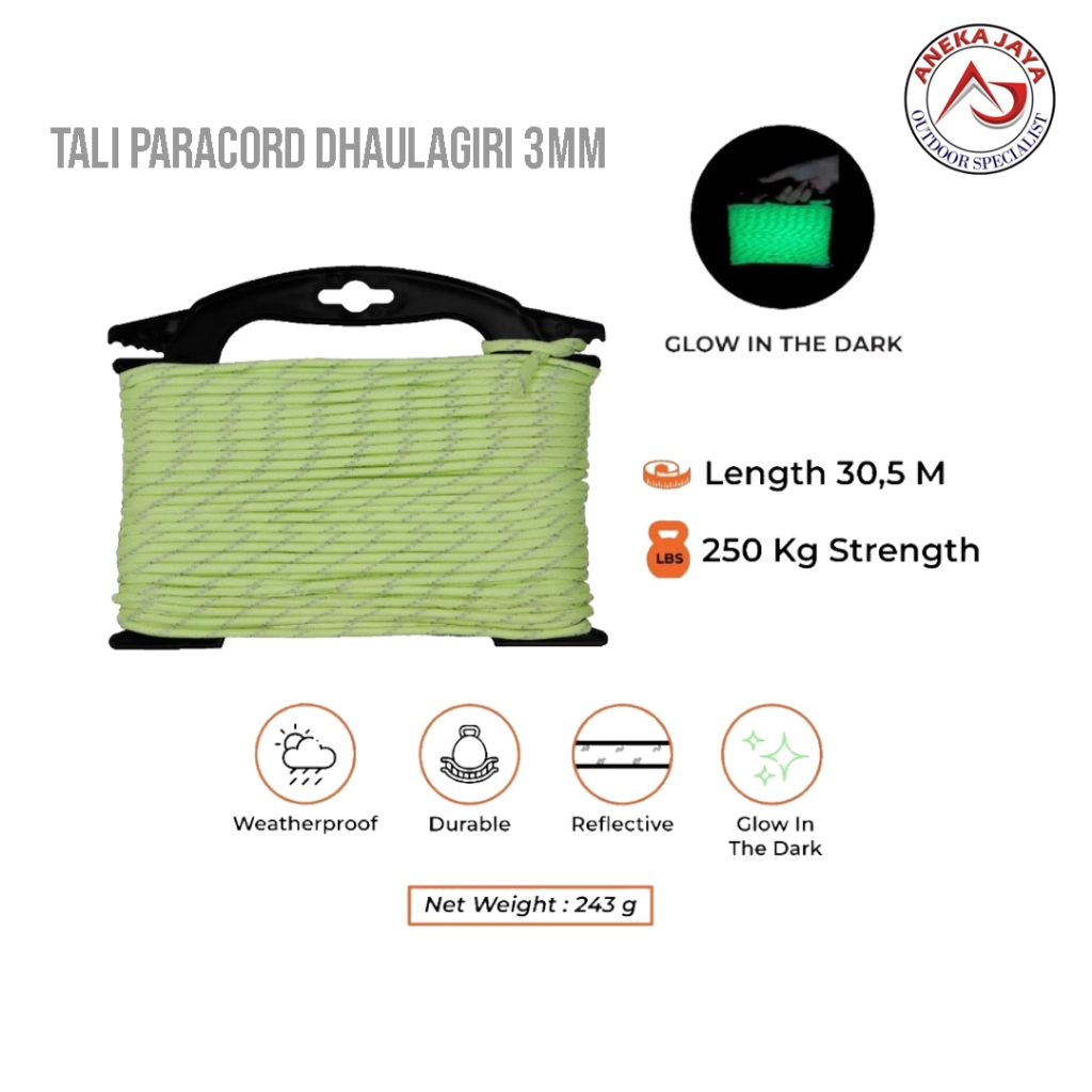 TALI PARACORD Luminous DHAULAGIRI 3MM
