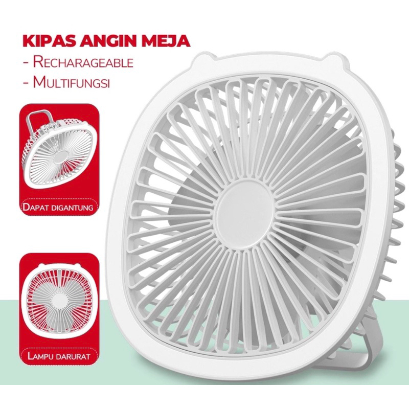 Kipas Angin Portable 4 in1 Dengan Lampu LED Kipas Angin Lipat USB Kipas Duduk Multifungsi Kipas Gant