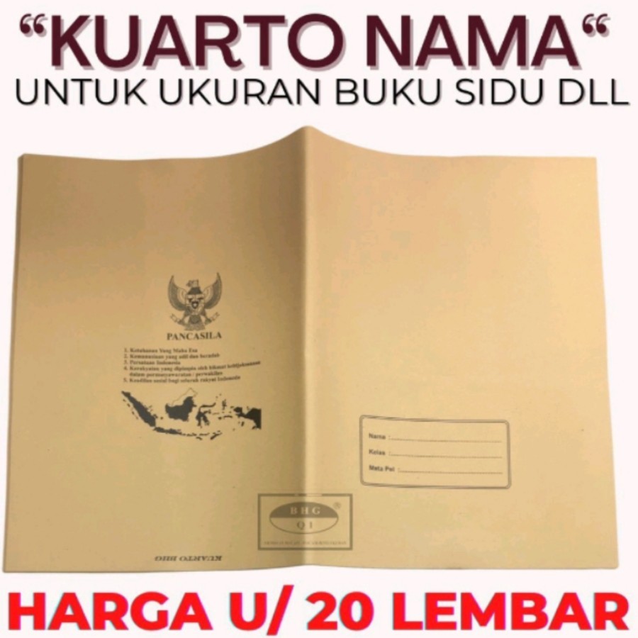 

Sampul Coklat Buku Tulis Bergambar Pancasila/Polos - Pack (Isi 20 Lembar )