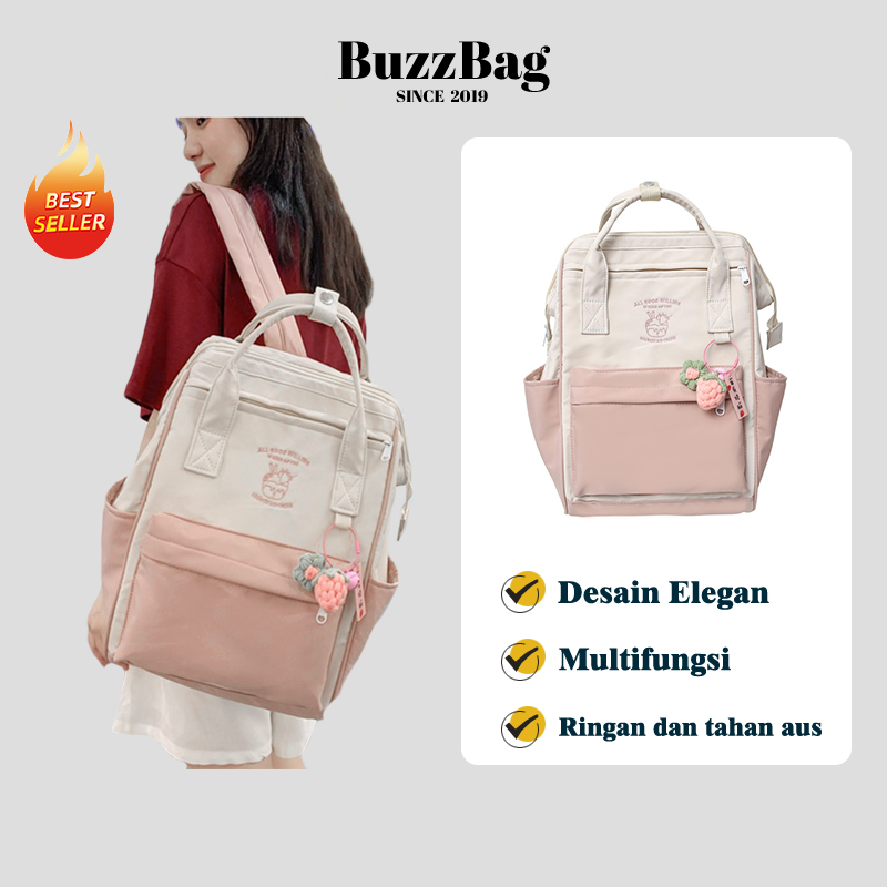 Tas sekolah korean style aesthetic tas ransel sedang korean style Jepang dan Korea Kasual Kanvas tas