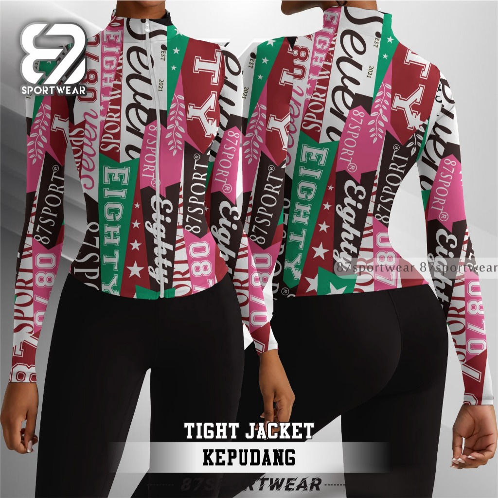 87SportWear Jaket Ketat Pakaian olahraga Senam/Aerobic/Gym/Zumba