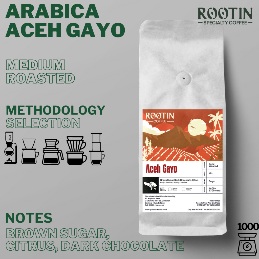 

Kopi Arabika Aceh Gayo 100% Arabica Roasted Beans - 1 KG