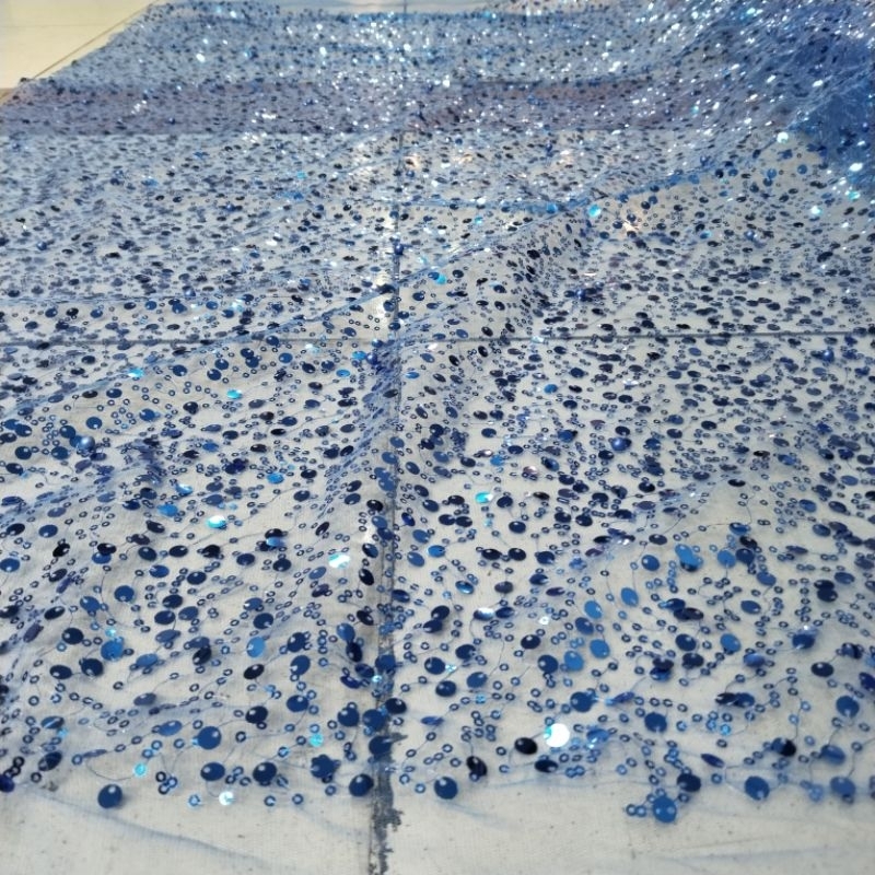 BAHAN KAIN TILE PAYET SEQUENCE METERAN /TILE PAYET ZUHAIR KACA/BAHN KEBAYA.