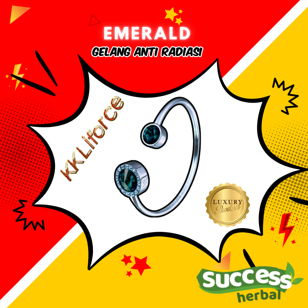 Gelang Energi untuk Kesehatan wanita  KK Liforce KK Lifeforce Emerald Crystal Bracelet original asli