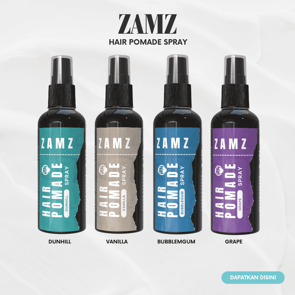 Zamz Pomade Spray Pomed Semprot Waterbase Natural FREE Sisir Saku Minyak Rambut Pria Hair Styling