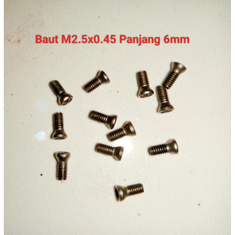 Baut insert M2.5 & M3 Panjang 6mm