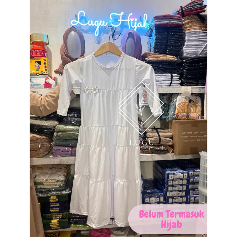GAMIS ANAK PUTIH 4-12 TAHUN / GAMIS ANAK / GAMIS MANASIK HAJI ANAK / DRESS ANAK