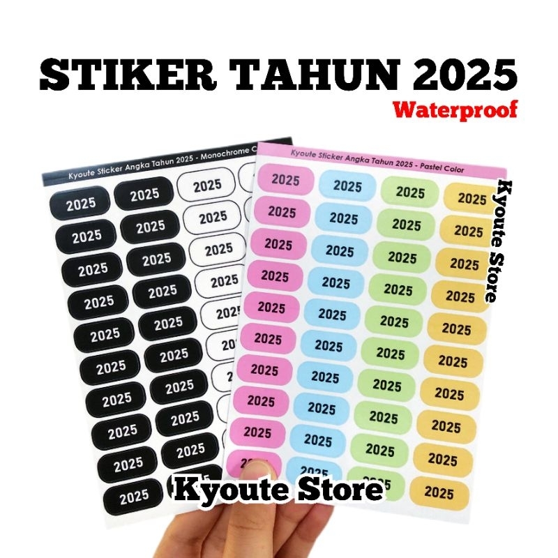 

Sticker Tahun 2025 Kyoute A6 Vinyl Matte Dekorasi Planner Journal Waterproof