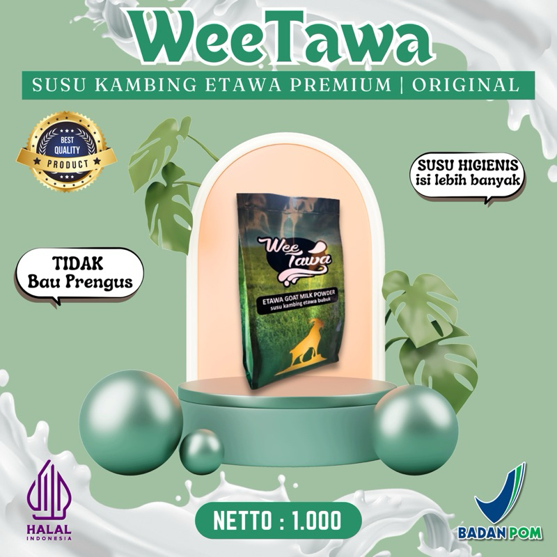 

Weetawa - Weetawa Susu Kambing Etawa Bubuk 1000 gram 1 Kg Rasa Original Weetawa BPOM Halal Premium Platinum Goat Milk Powder Drink Pasteurisasi Cair Natural Sehat Asli Terjamin Berkualitas COD Tunai bayar ditempat Platinum flavor powder drink