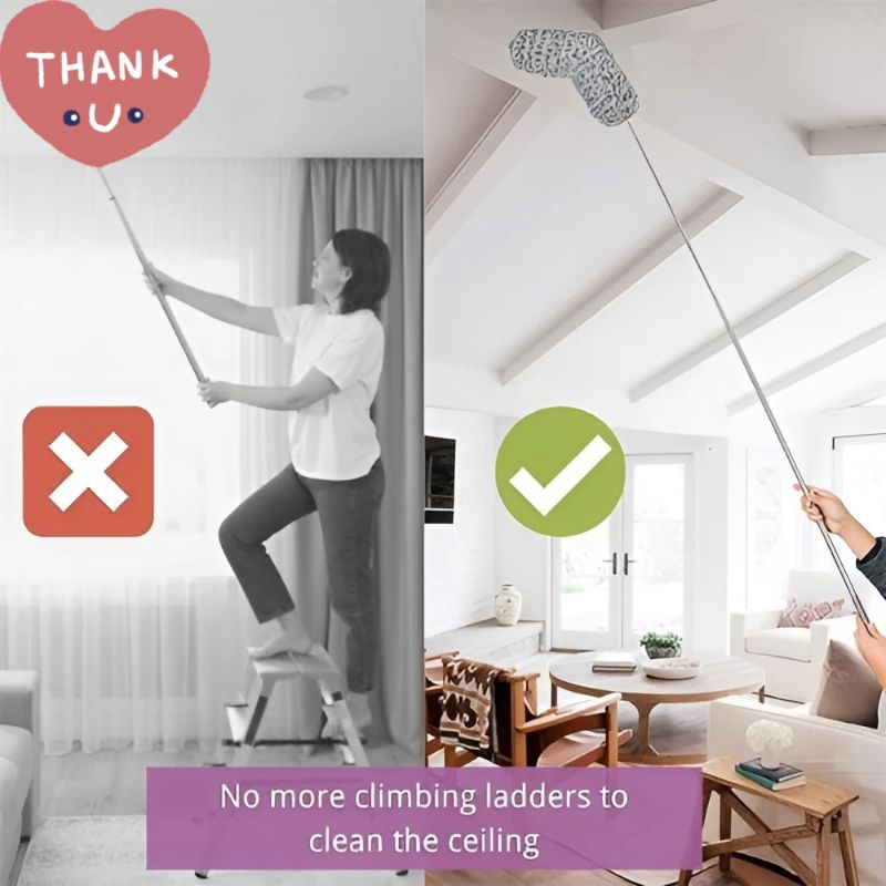 Kamoceng Microfiber Teleskopik Bulu Halus Gagang 280 Cm Bisa Diperpendek Perpanjang / Kemoceng Sapu