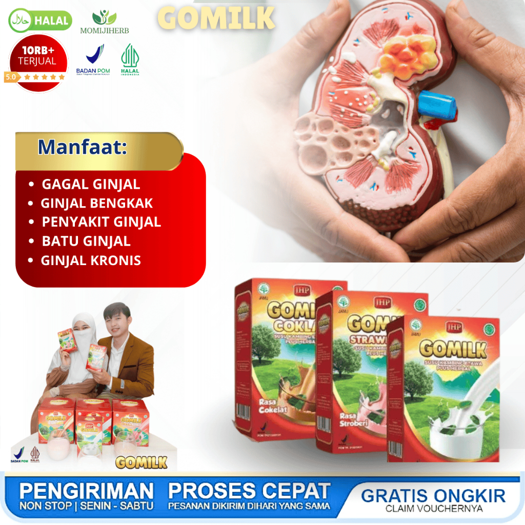 GOMILK Susu Kambing Etawa Plus Obat Herbal Gagal Ginjal No 1 Gagal Ginjal Stadium 5 Gagal Ginjal Cuc