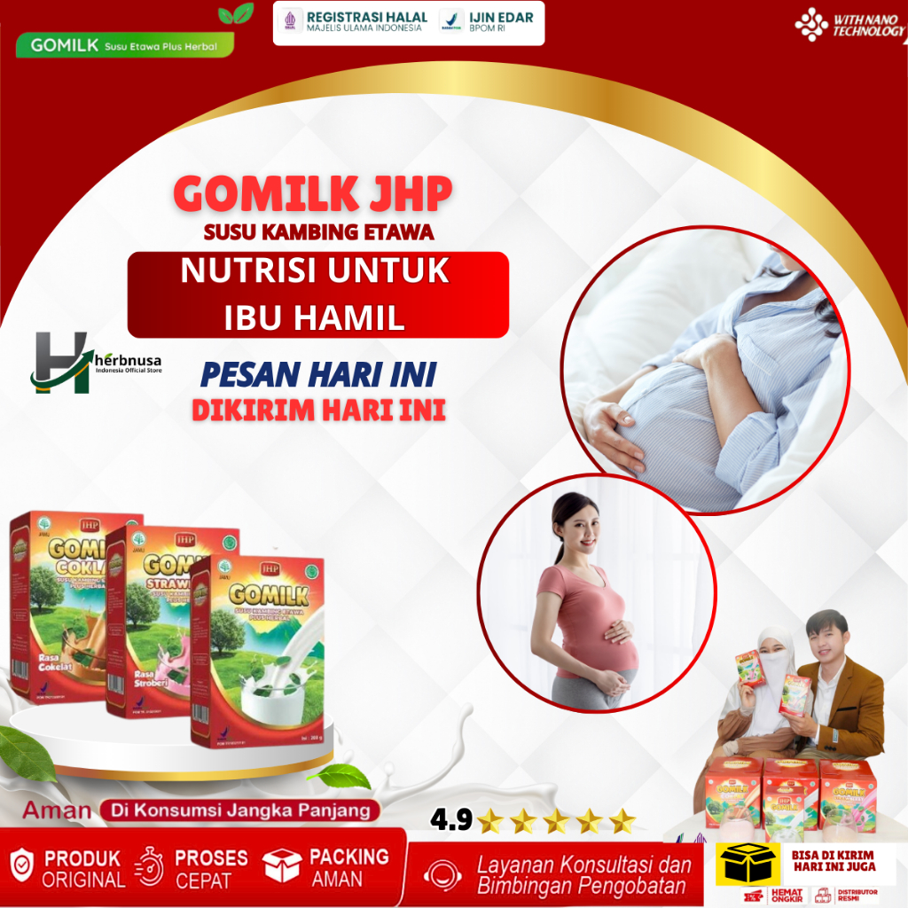 

GOMILK Susu Kambing Etawa Nutrsi Ibu Hamil Vitamin Suplemen Obat Anti Mual Muntah Bpom HALAL MUI 100% isi 200 gr