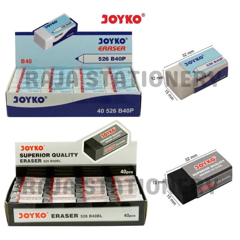 

MBJM - JOYKO ERASER PENGHAPUS JOYKO PENGHAPUS PENSIL PUTIH HITAM DUST FREE 526 BP40P