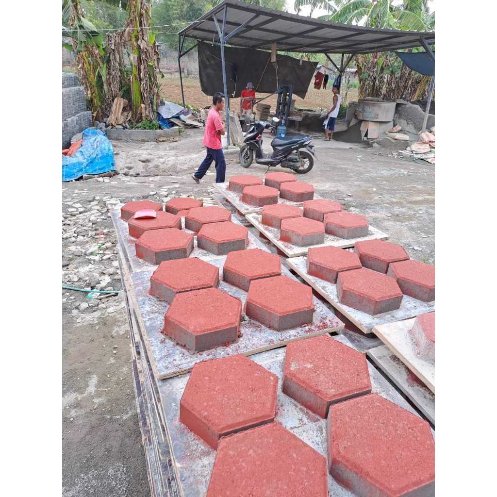 Paving Block model HEXAGON Pres Mesin HIDROLIK / Paving Blok / Konblok / Conblcok / 6CM,8 CM / MURAH