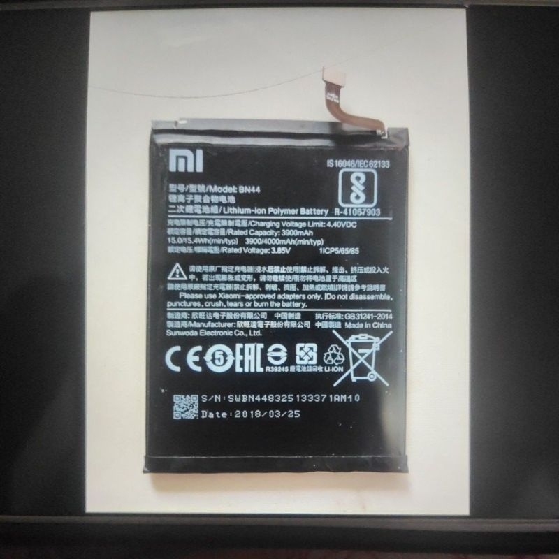 baterai redmi 5 plus copotan (bn44)