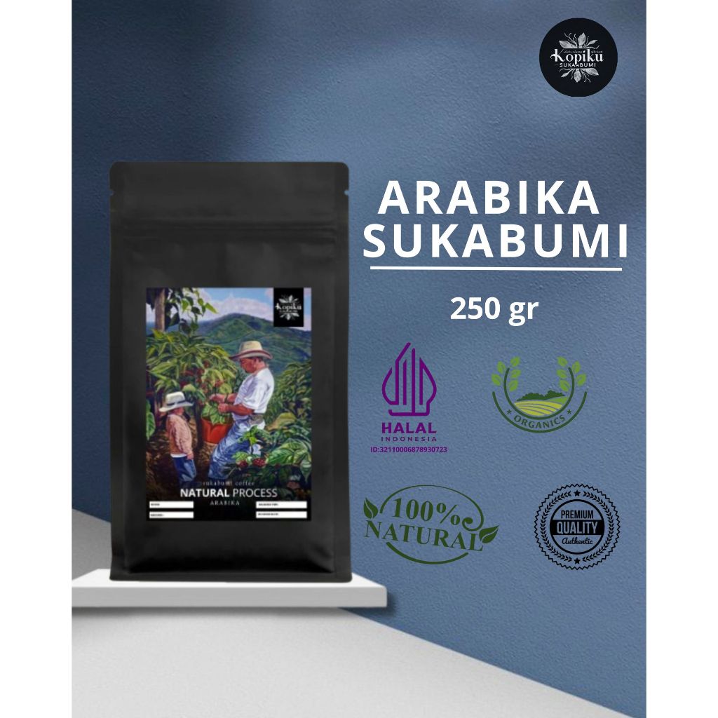 

KOPI ARABIKA NATURAL 250 GRAM - BUBUK/BIJI - ARABIKA PREMIUM COFFE - KOPIKU