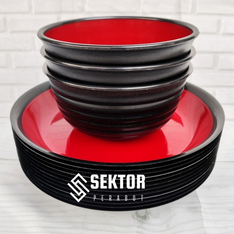 12 PCS/ SATU LUSIN Set Piring Mangkok Ramen - Piring Mangkok Japanese - Piring Melano - Piring Mangk
