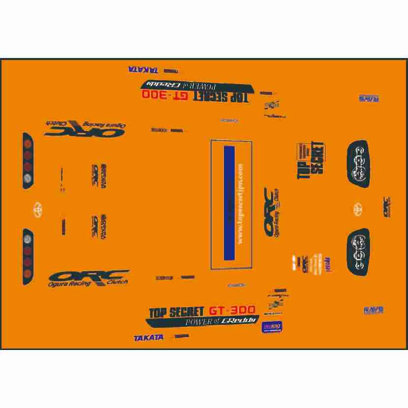 Decal WHITE TONER X177 TOP SECRET SUPRA for DIECAST 1/64