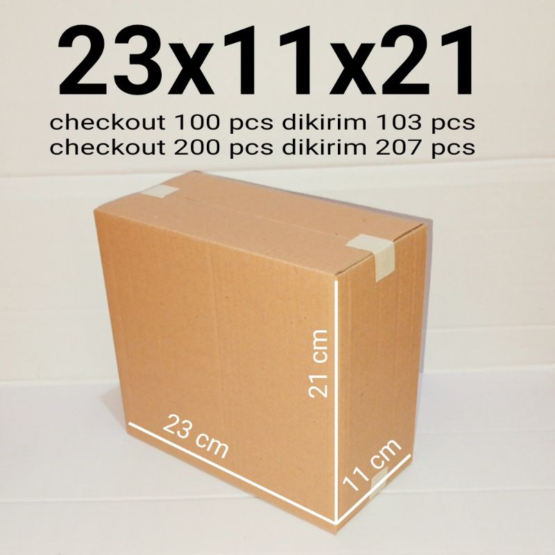 

karton box packing kardus box polos ukuran 23x11x21