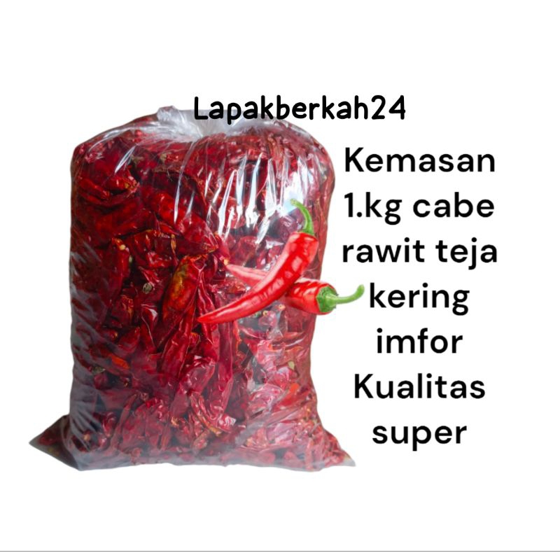 

( 1.kg ) CABE TEJA RAWIT KERING CABE CAPLAK IMFOR INDIA KUKITAS SUPER PEDAS