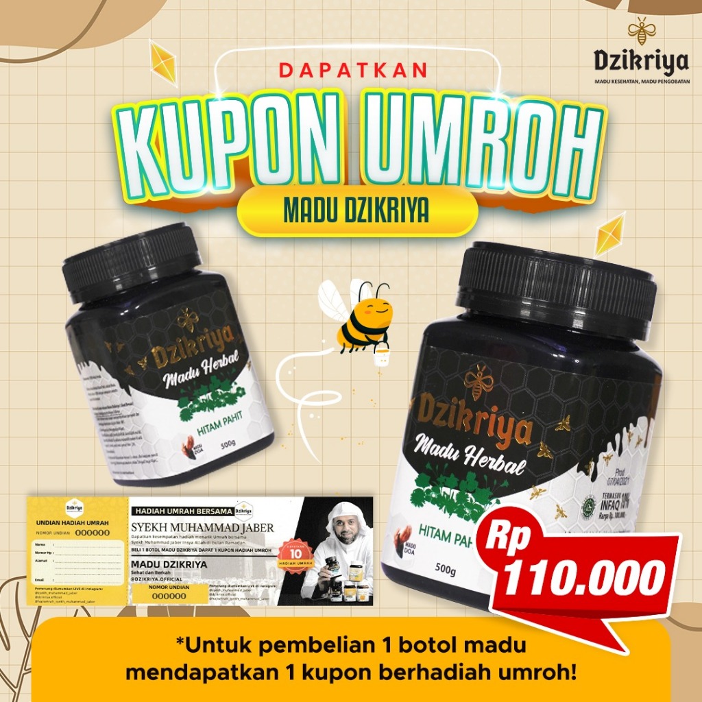 

Madu Dzikriya Herbal HItam Pahit Original 500gram Asli dari Agen Resmi ada Undian Umroh Gratis