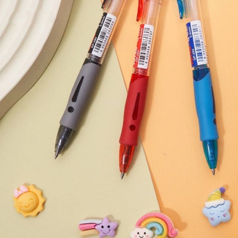 

Pulpen Cetek Warna Hitam Biru/ Pen Pena Sekolah Kerja/ Gel Tinta 0.5mm