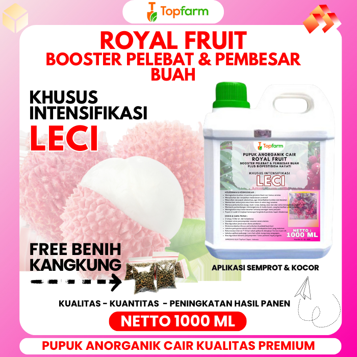 Pupuk Topfarm / Pupuk Booster Buah Leci / Pupuk Khusus Buah Leci / Pupuk Leci Agar Berbuah Lebat / P
