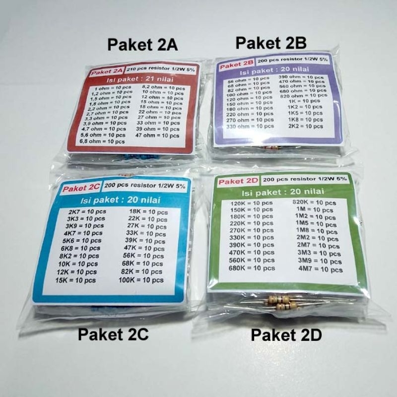 Paket Resistor 1/2W 5%