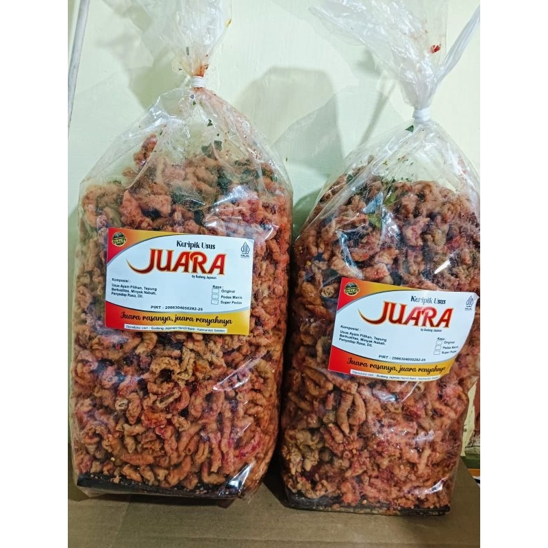 

Keripik usus pedas manis daun jeruk 500gram