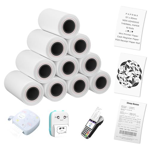 

KERTAS STRUK THERMAL 57X30 58X30 PAPER ROLL EDC TERMAL MINI PRINTER BLUETOOTH 58MM CORELESS