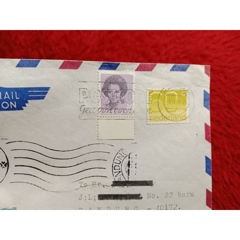 

Cover Surat Nederland Par Avion Tahun 1986 USED