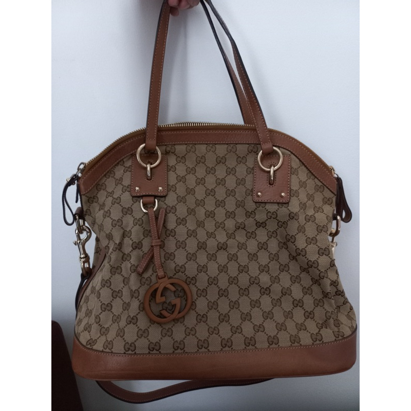 PreLoved GUCCI Bag 100% Original Guaranteed GG Canvas Interlocking Dome Handbag