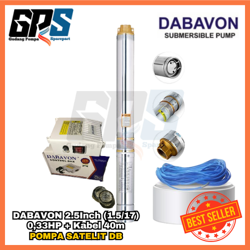 [POMPA SATELIT] DABAVON 2.5"/2.5INCH 1.5/17 0,33HP + KABEL 40m