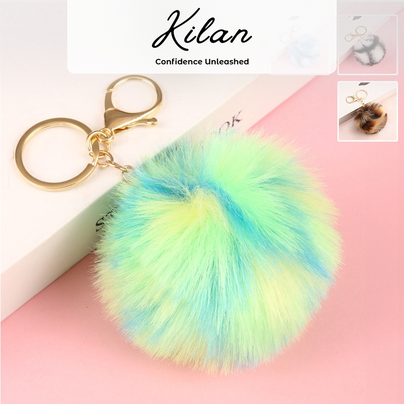 HUMAIRA Pom Pom Bulu Gantungan Kunci Gantungan Tas Lucu - CC0035