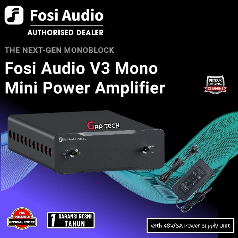 Fosi Audio V3 / V 3 Mono Power Mini Monoblock Class D Amplifier for Home Audio Speakers Original