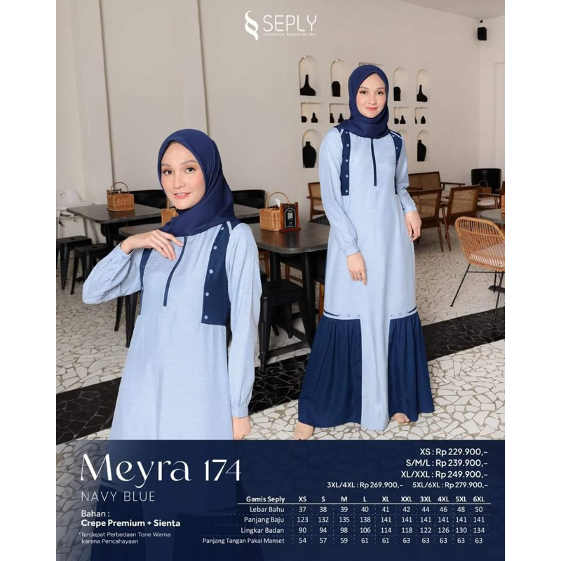 Meyra 174 // gamis seply// Gamis dewasa// gamis adem