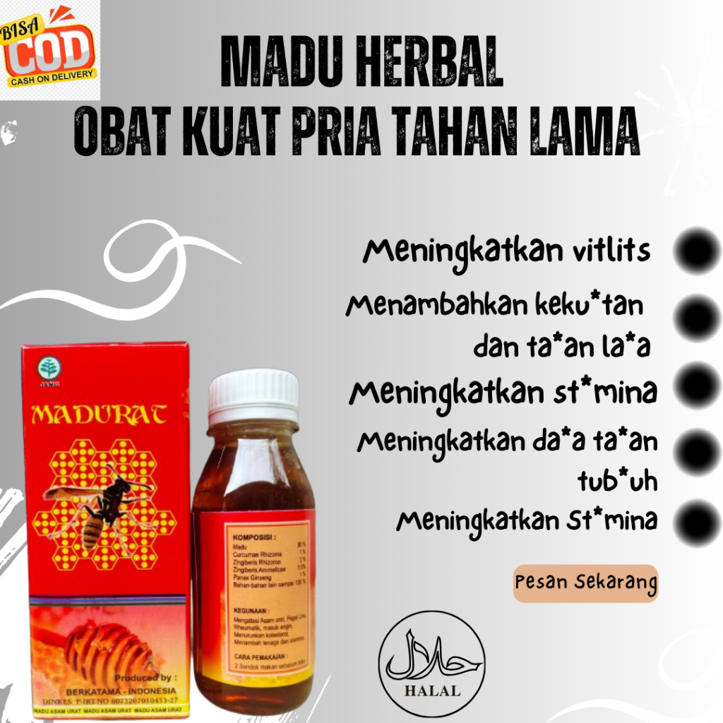 

Madu Asam Urat Madu Herbal Alami Obat Kuat Pria TAhan Lama, Reamatik Pegal Linu