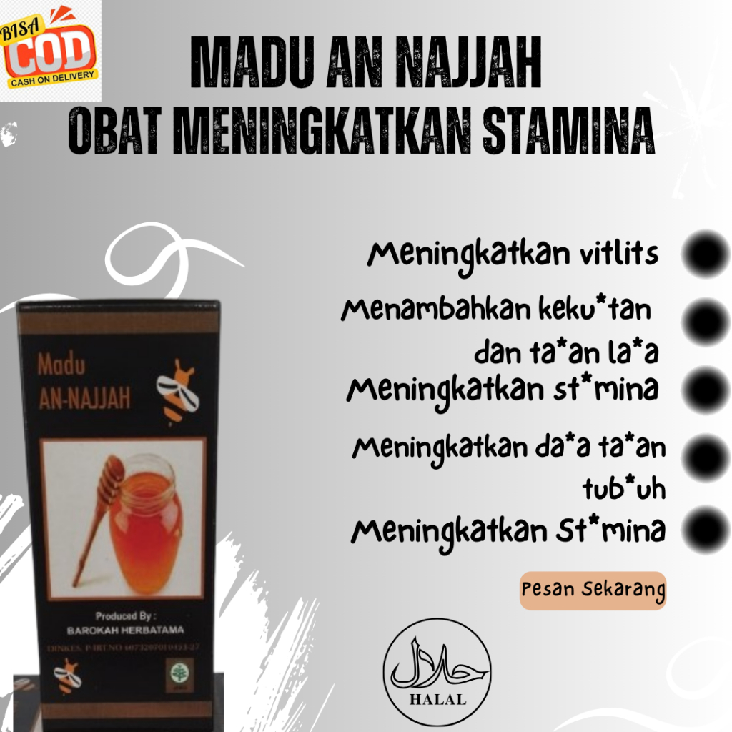 

Promo Madu Herbal Alami Madu An Najjah Madu Stamina Obat Kuat Pria Tahan Lama