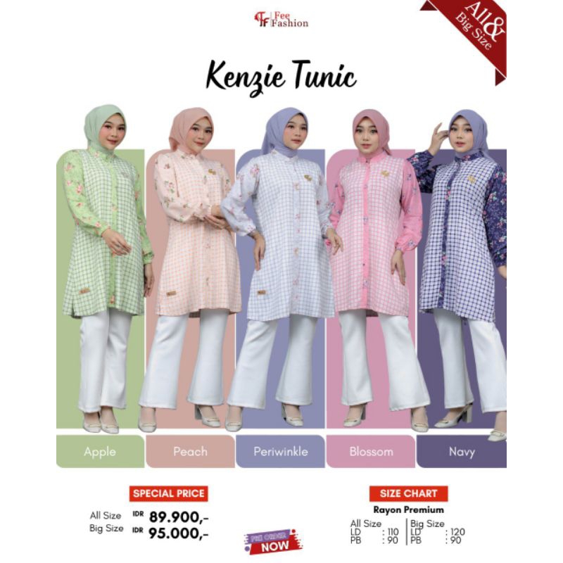 KENZIE TUNIC FEE FASHION- TUNIC MURAH, ATASAN MURAH, ATASAN KEKINIAN, FEE FASHION TERBARU