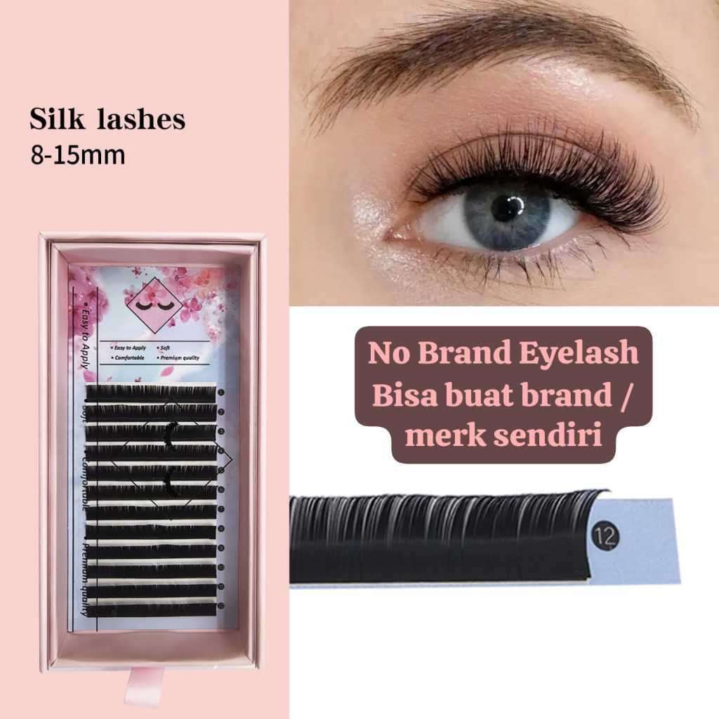 NO BRAND NO LOGO NO MERK/  CUSTOM MERK BULUMATA EYELASH EXTENSION / SUPER SOFT ROYAL SILK LASHES NO 
