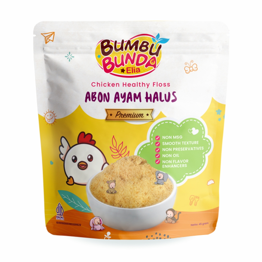 

Bumbu Bunda Elia Abon Halus Premium MPASI 45gr, Abon Sehat Rasa Ayam / Rasa Sapi cocok untuk MPASI anak