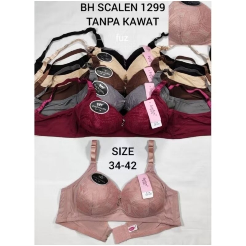 SCALEN BRA 1299 | Size 34C - 42C | Bra Tanpa Kawat Busa Tipis Kait 3