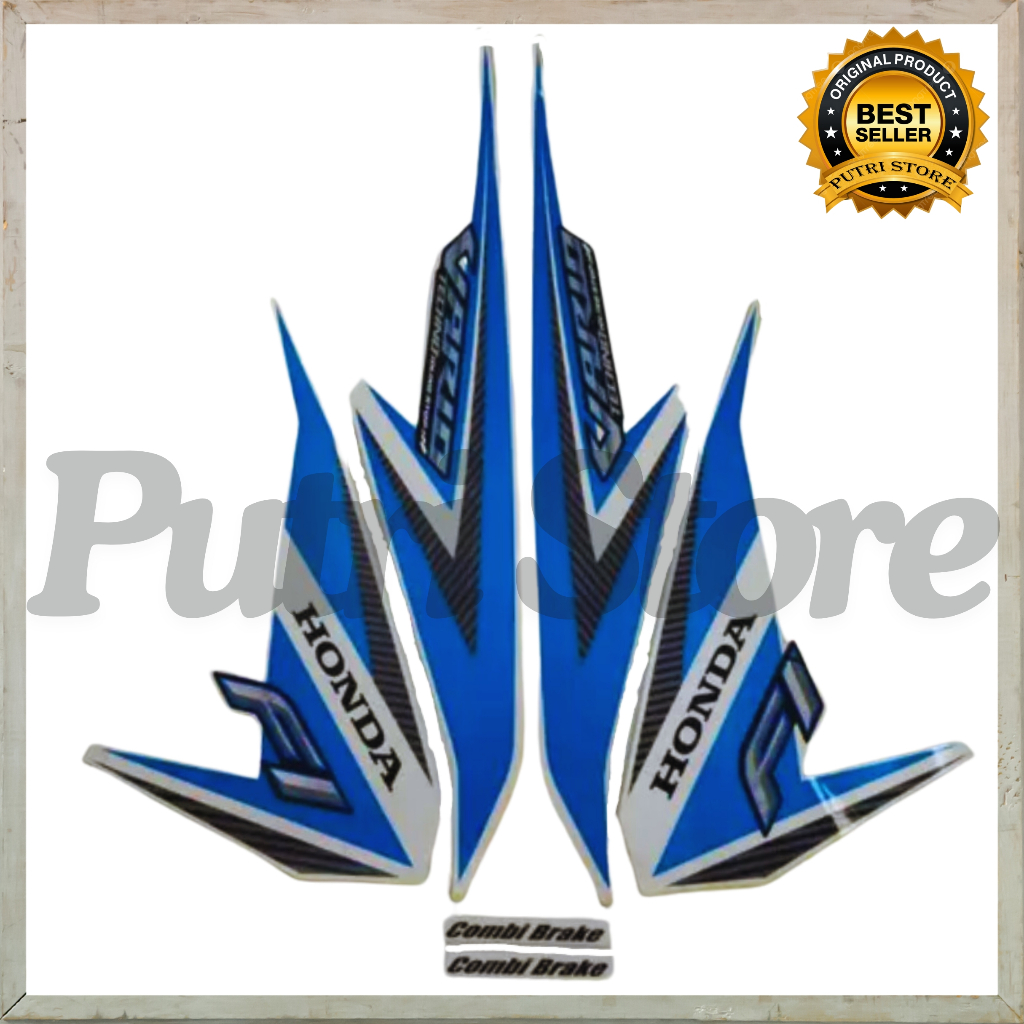 Stiker Striping Honda Vario Techno 125 2015 Biru Merah List Body Motor Vario Techno 2015