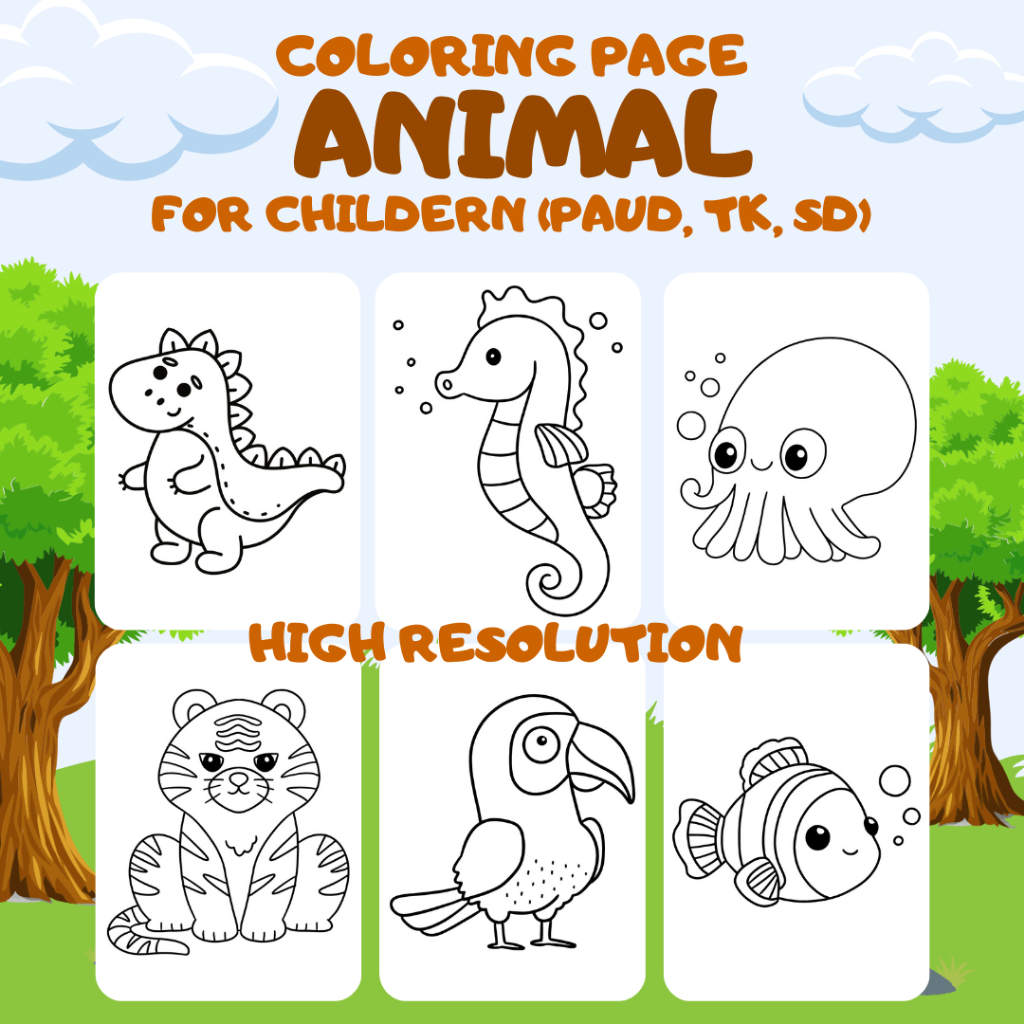 

KERTAS MEWARNAI TEMA HEWAN UNTUK PAUD, TK, SD | COLORING HEWAN ANAK