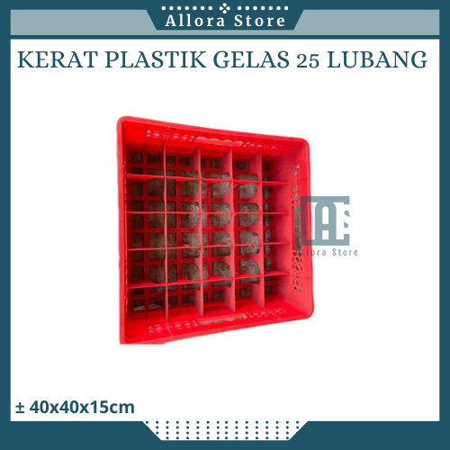 Krat Gelas Plastik / Kerat Gelas 25 lubang / Krat Gelas Plastik Murah / Keranjang Gelas