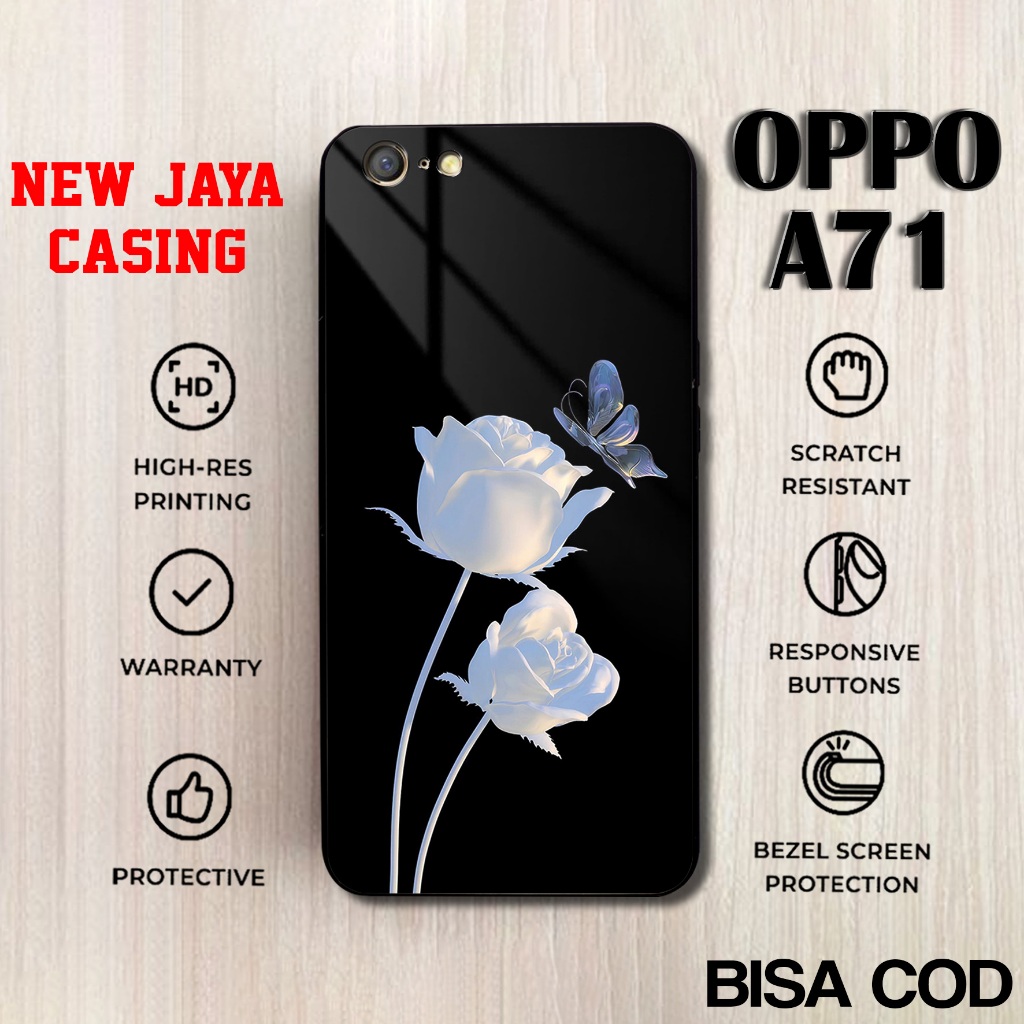 Casing Oppo A71 Bunga Kupu Terlaris Hardcase Softcase Glossy Case Oppo A71 Terbaru Termurah Premium
