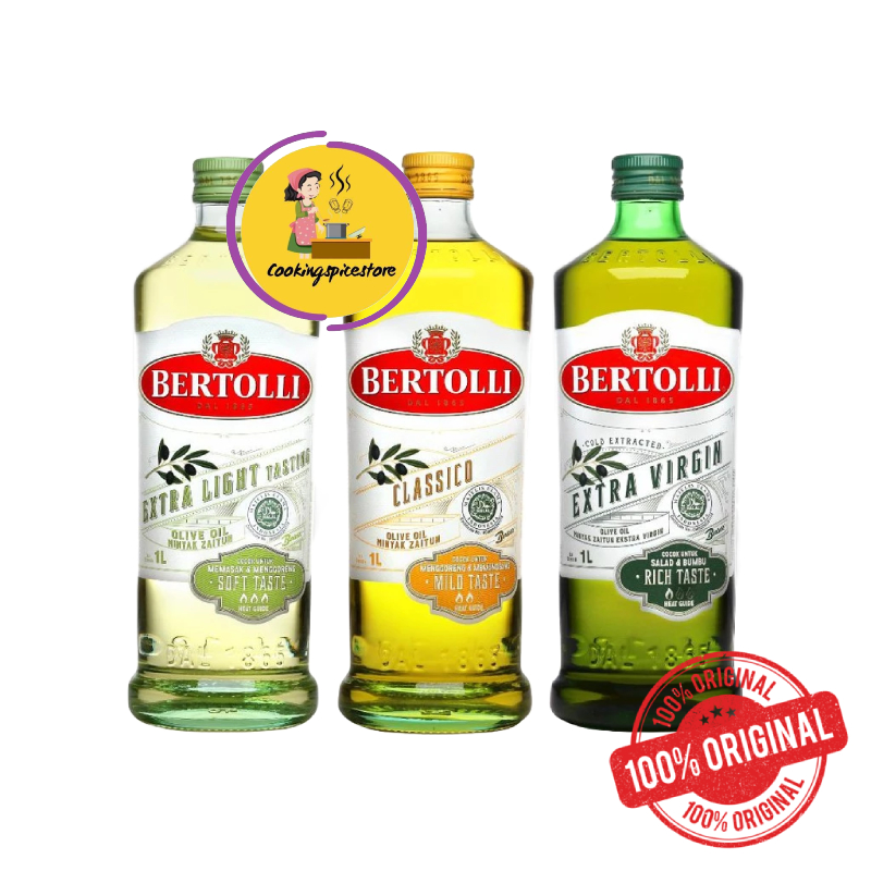 

Bertolli 1 Liter Extra Light/Extra Virgin/Classico/Minyak Zaitun/Olive oil/EVOO