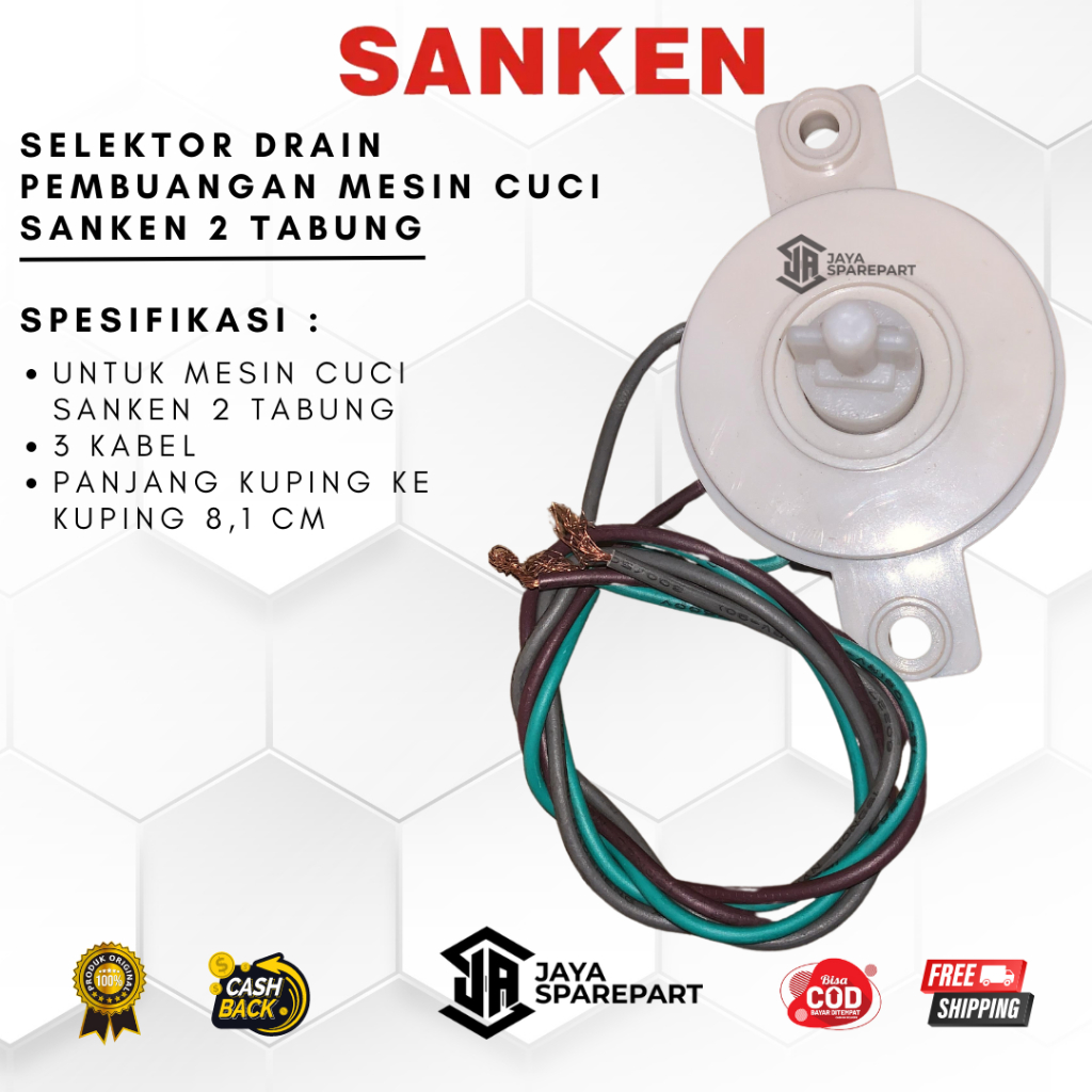 Selektor Drain Pembuangan Mesin Cuci Sanken 2 Tabung - Timer Switch Pembuangan Sanken - Selektor Pem