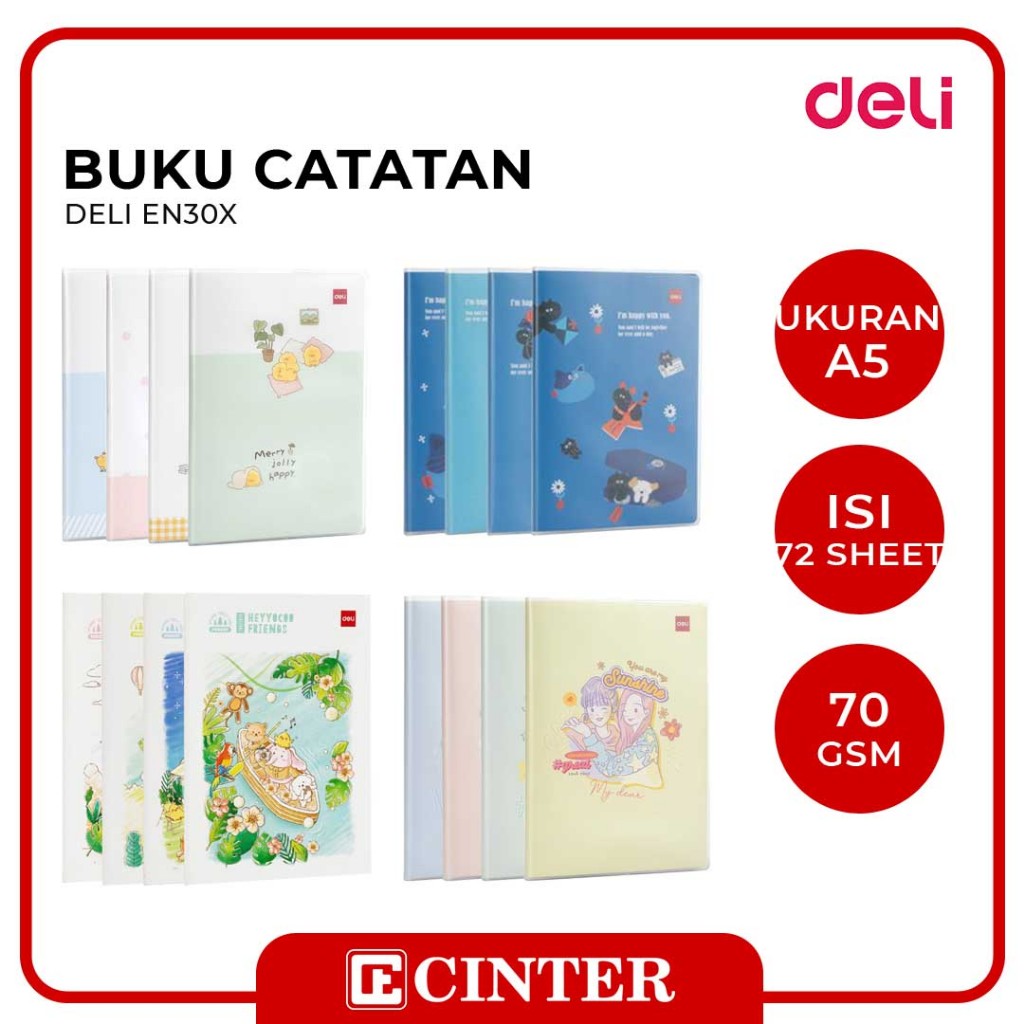 

DELI - BUKU CATATAN / BUKU HARIAN / NOTEBOOK UKURAN A5 ISI 72 LEMBAR EN30x